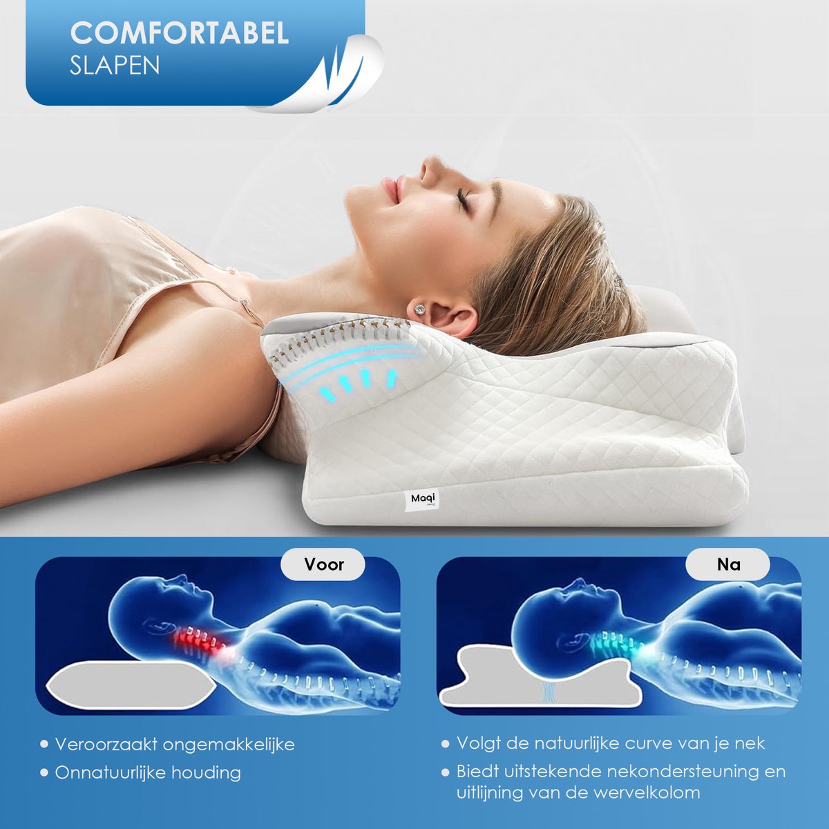 Maqi Living® Ergonomisch Nekkussen
