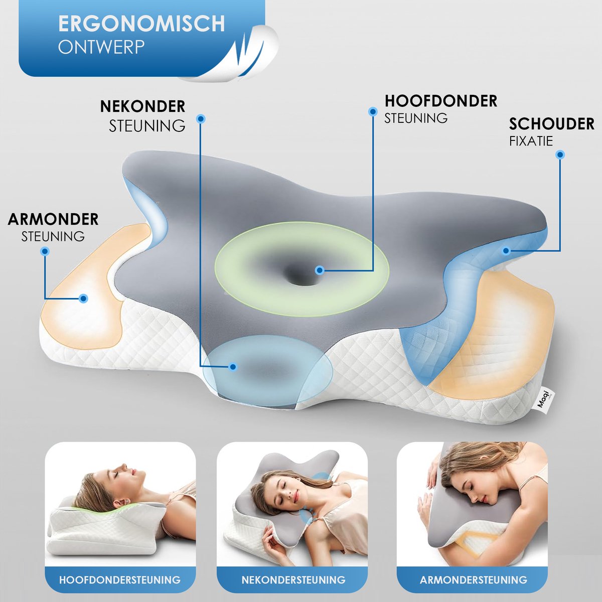 Maqi Living® Ergonomisch Nekkussen