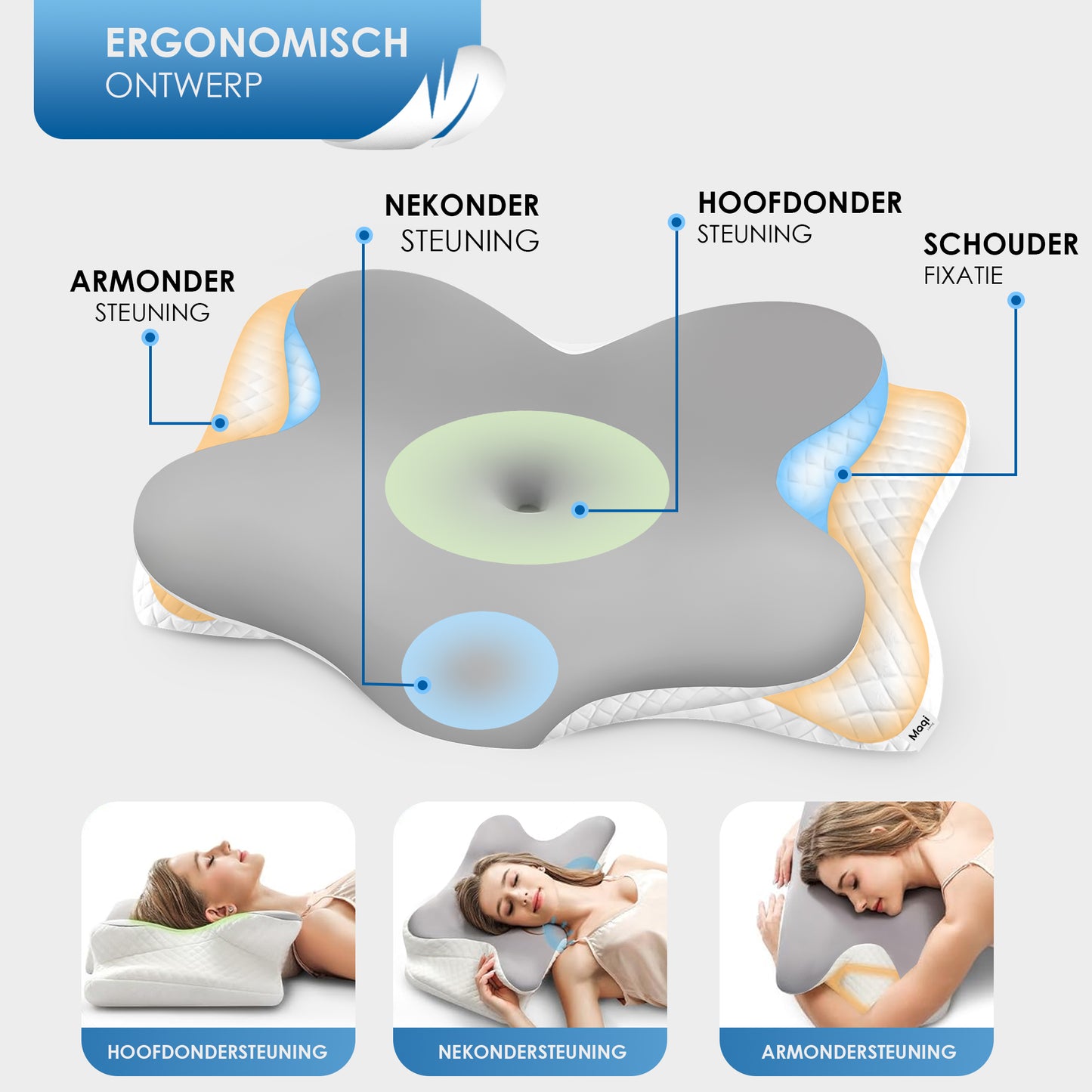 Maqi Living® Ergonomisch Nekkussen