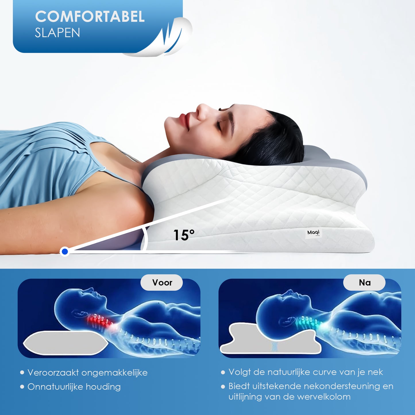 Maqi Living® Ergonomisch Nekkussen